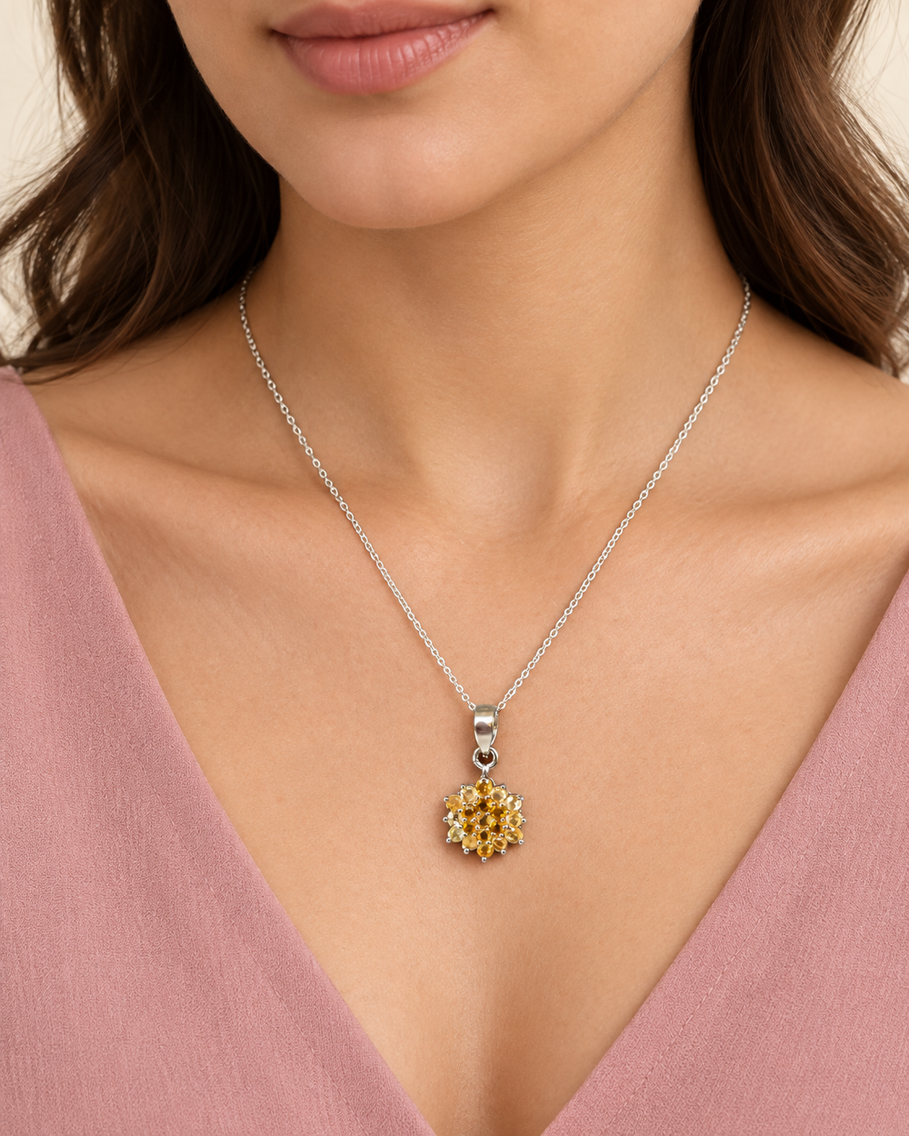 Citrine Starburst Necklace