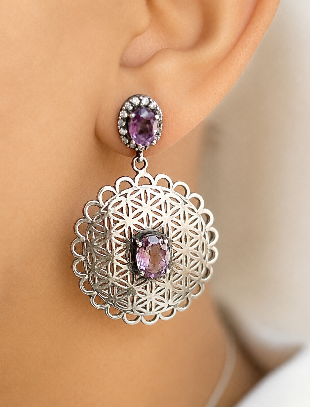 Amara Amethyst Earrings