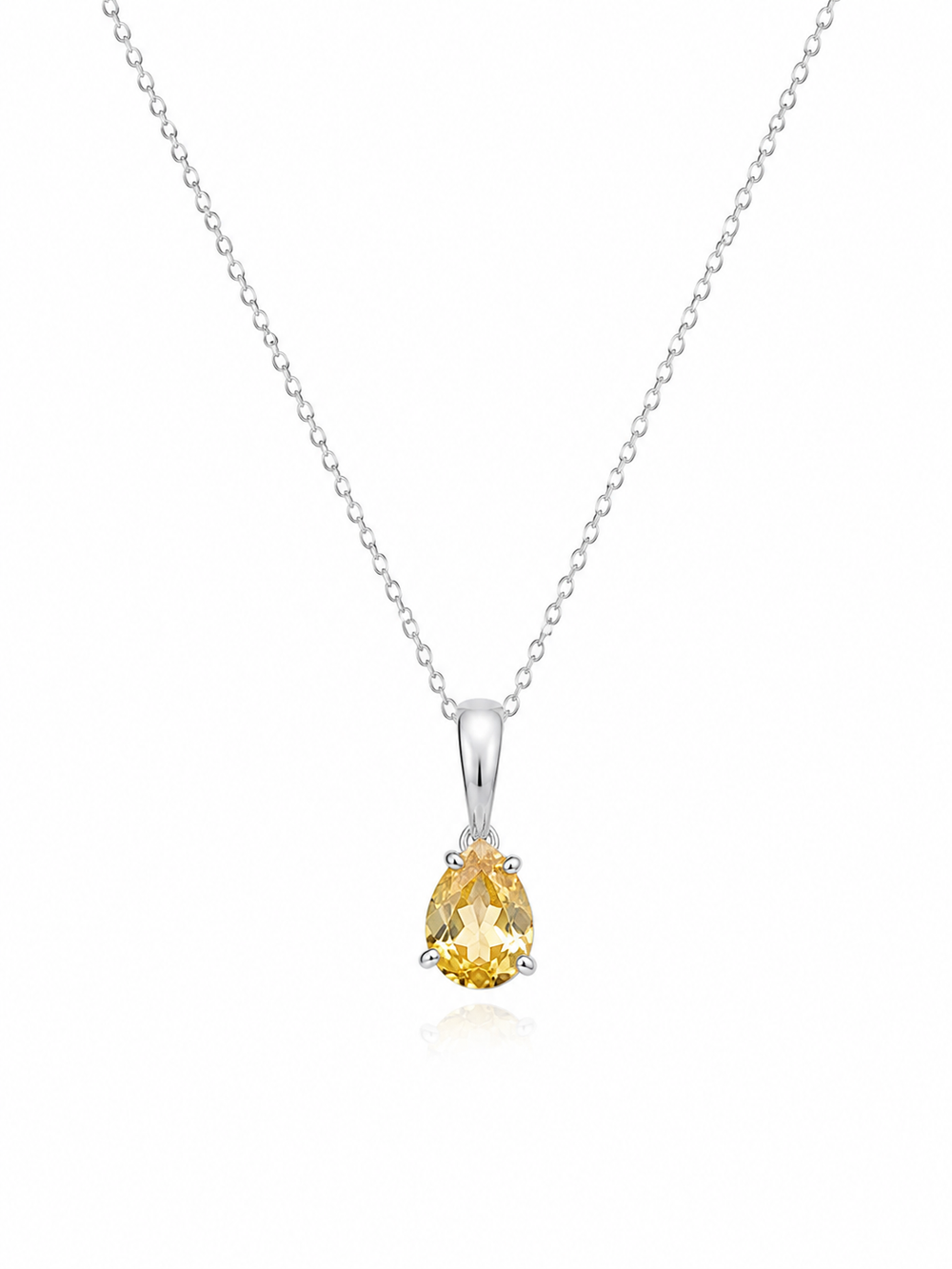 Citrine Drop Pendant Necklace