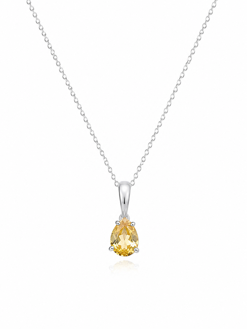 Citrine Drop Pendant Necklace